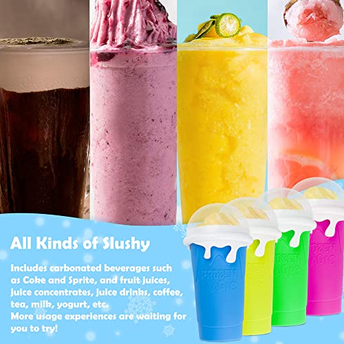 Large Slushie Maker Cup 500ml Double Layers Silicone Squeeze Cup I5789