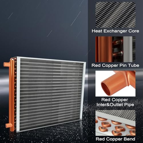 24x24 Heat Exchanger Water to Air with 1" Copper Ports for Outdoor Wood Furnaces N47380