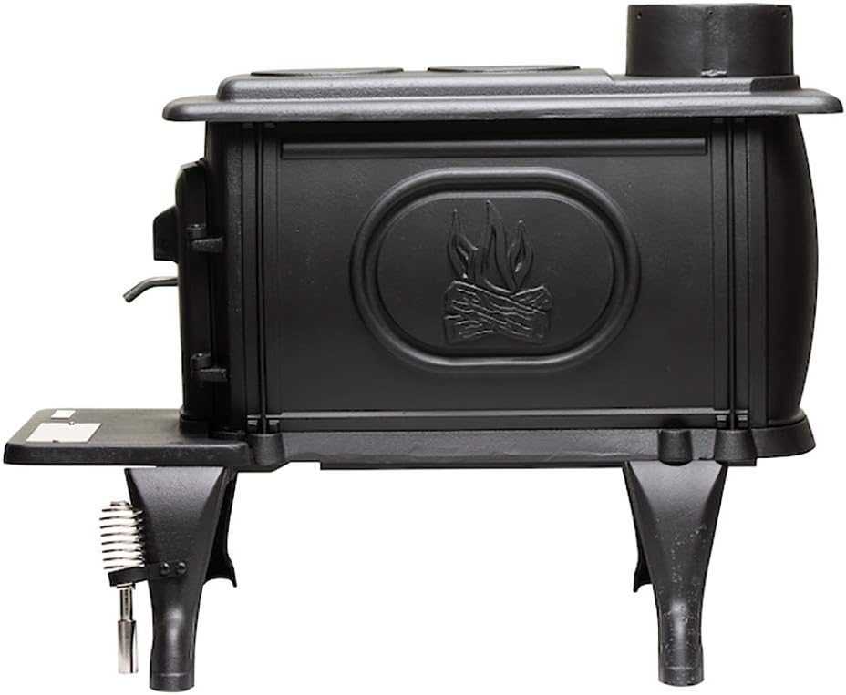 US Stove Company Rustic Cast Iron Wood Stove, 900 sq ft, 54,000 BTUs A476