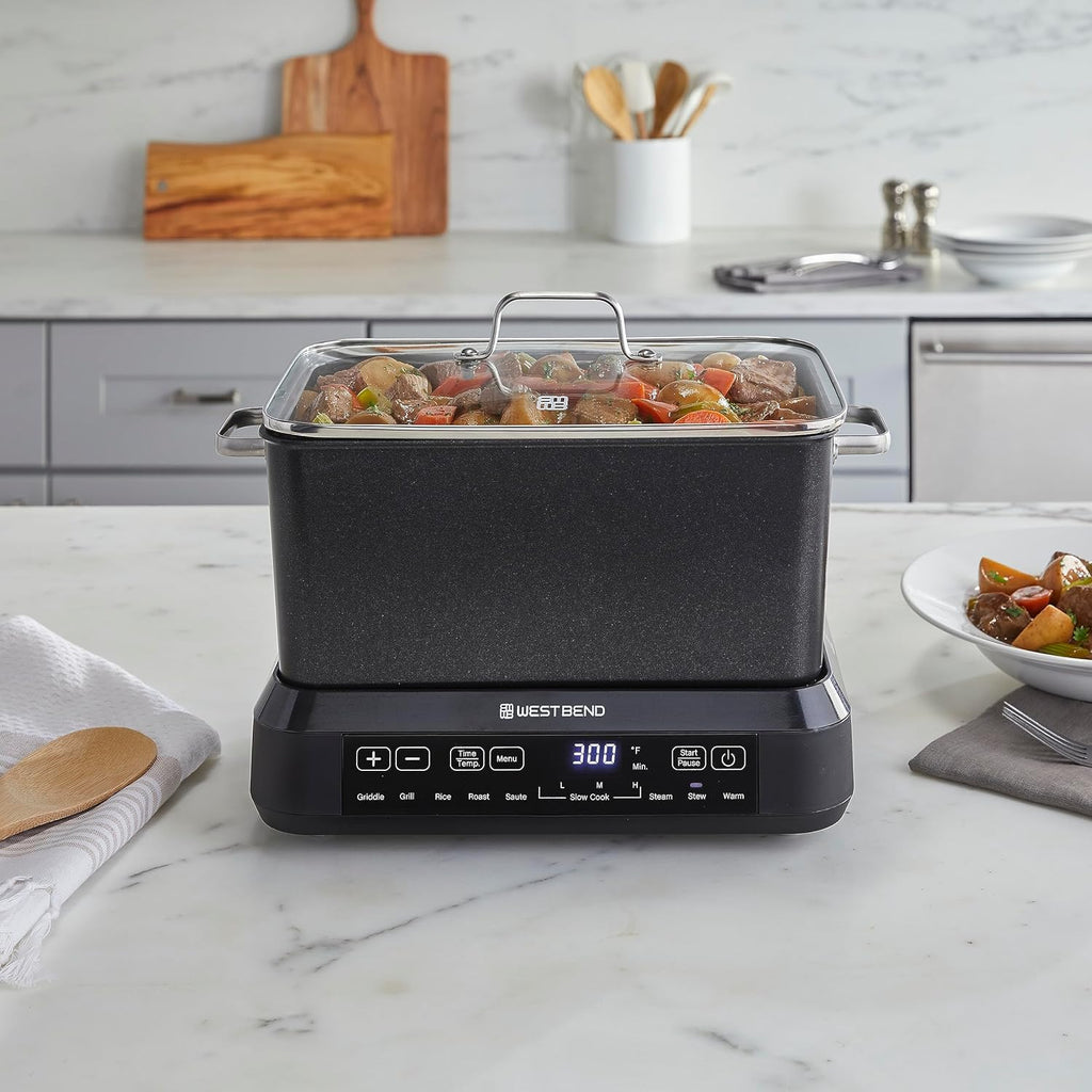West Bend Versatility Plus Slow Cooker, 6-Quart, Non-Stick, Black S7173