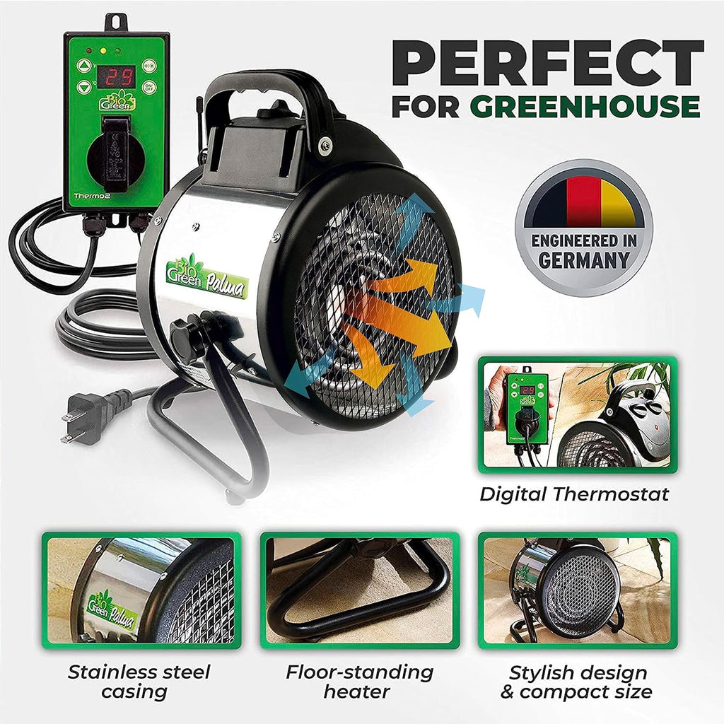 PAL 2.0/USDT Palma Greenhouse Heater with Thermostat, 11" x 8" x 12.5", 110V X343889