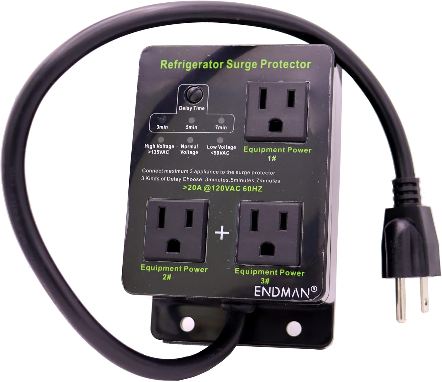 Refrigerator Surge Protector with Time Delay for Home Appliances J4545