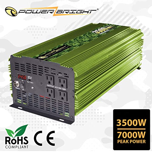 Power Bright Power Inverter with Battery Cables and Clamps U8003