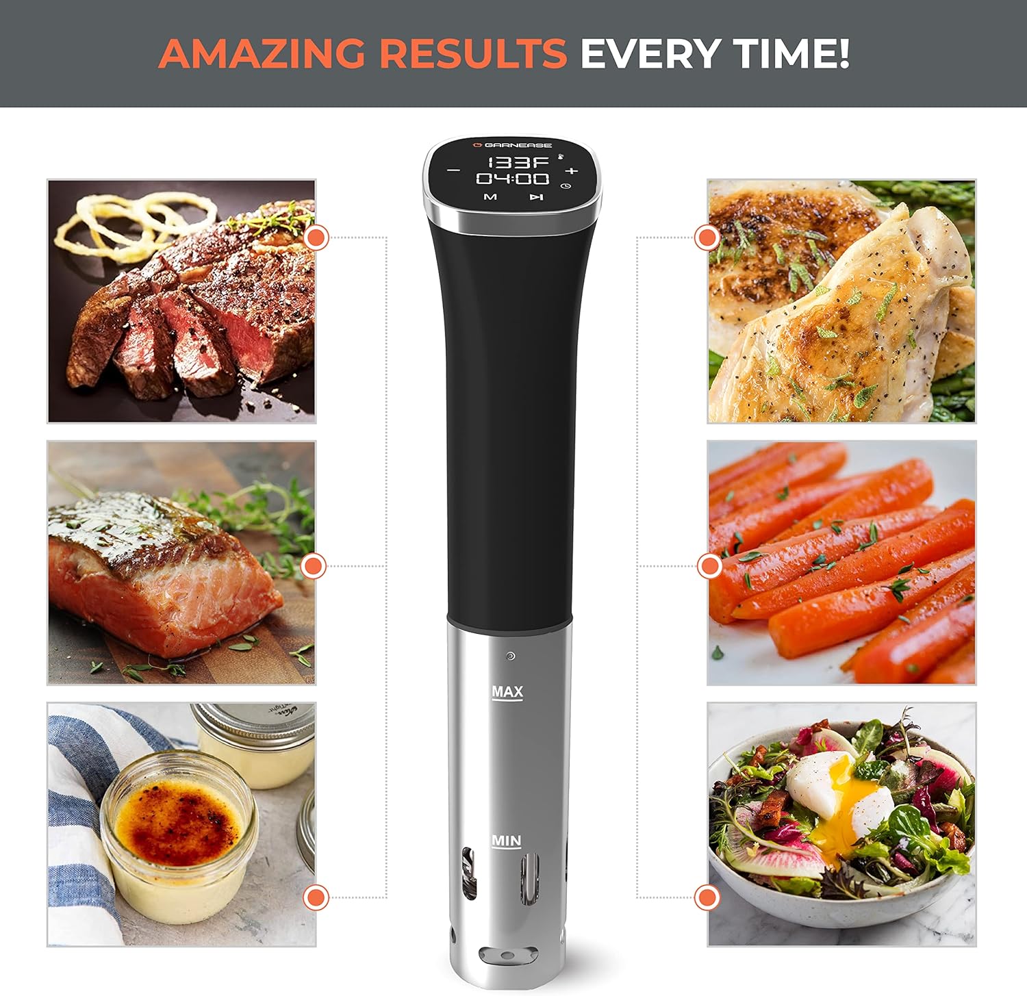 Sous Vide Cooker Starter Kit with Immersion Circulator 1000W and Vacuum Bags W79879