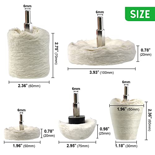 WORKEASE Buffing Wheel for Drill, Flannelette Polishing Wheels Kit with 1/4'' Shaft R251481