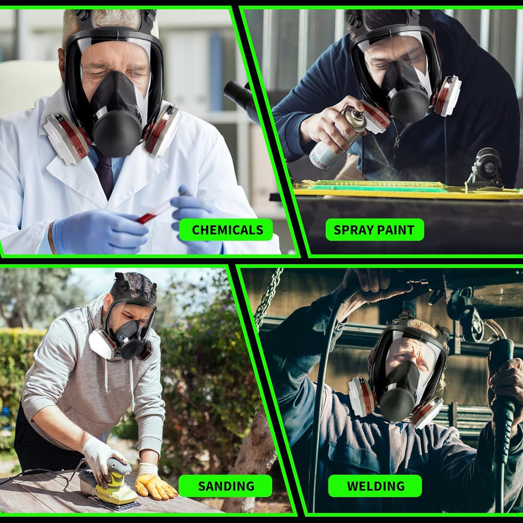 Full Face Respirator Mask with Filters, Reusable for Paint, Dust and Chemicals G666282