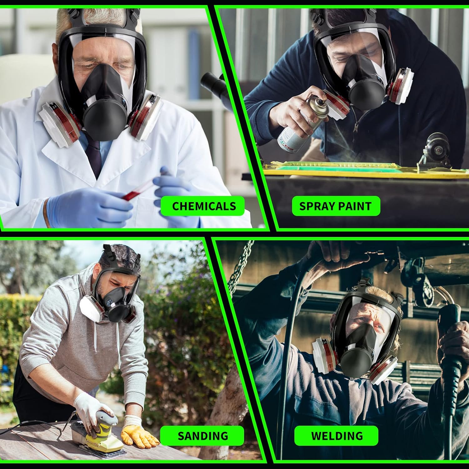 Full Face Respirator Mask with Filters, Reusable for Paint, Dust and Chemicals G666282
