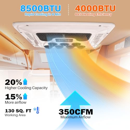 RV Air Conditioner with Heat 12V Rooftop AC Unit for Camper, Trailer, Caravan T3458