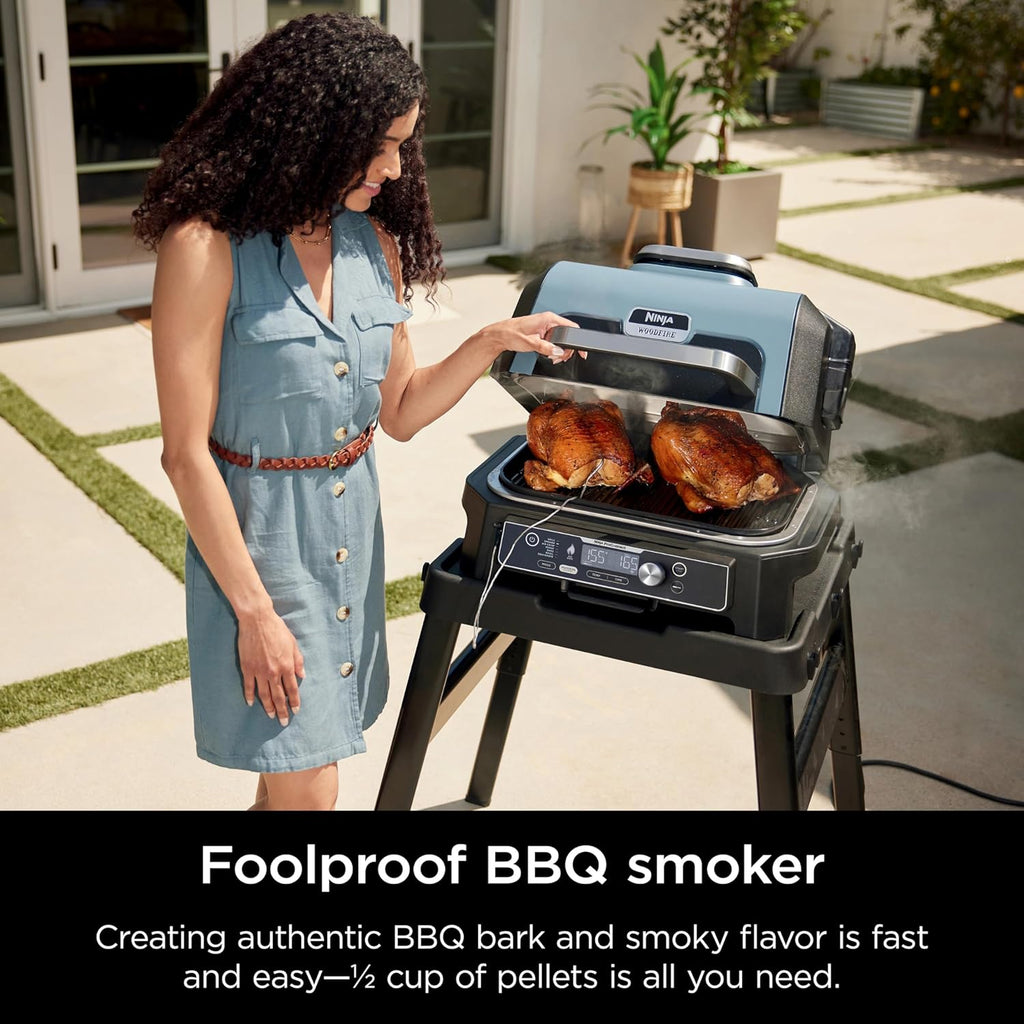 Ninja OG951 Woodfire Pro Connect Premium XL Outdoor Grill & Smoker, Black (Renewed) L81118