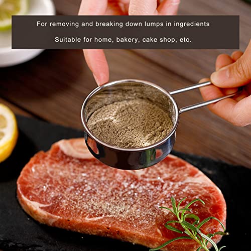 Stainless Steel Flour Sifter with Handle, Fine Mesh for Baking N44955