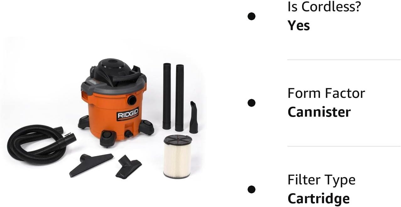 RIDGID 12 Gal. 5.0-Peak HP Wet Dry Vac WD1270 U435