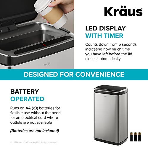 Kraus GarbagePro 13 Gallon Motion Sensor Trash Can G6417
