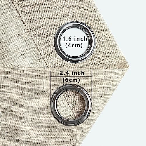 Pitalk Grommet Linen Sheer Curtains for Living Room W67650