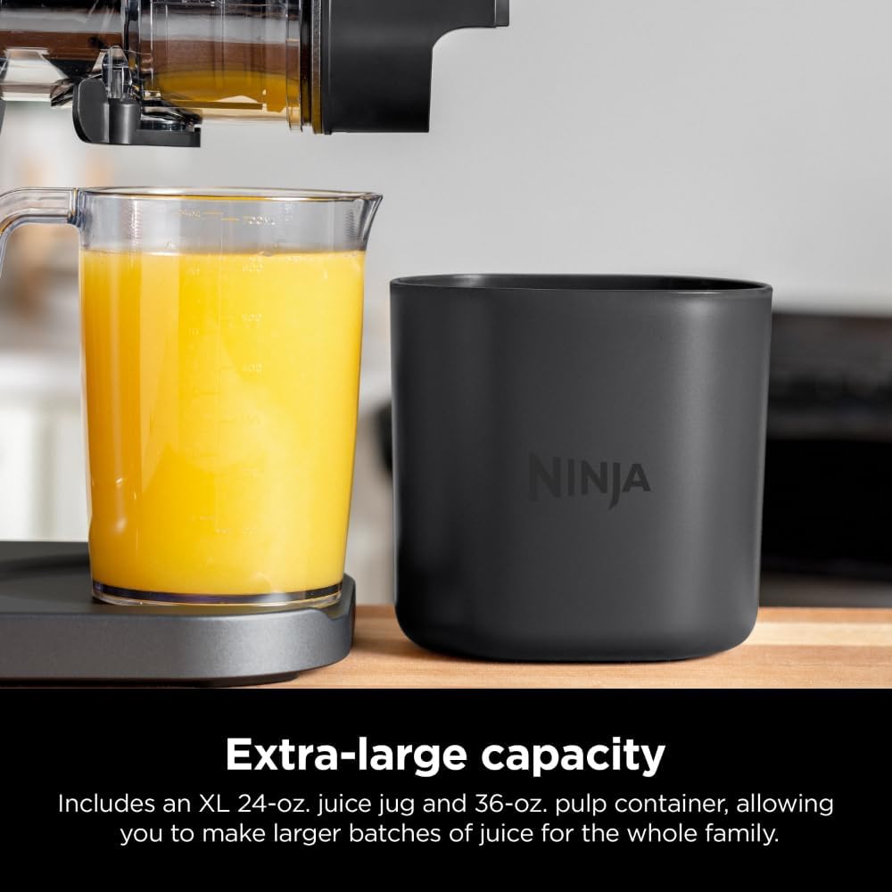 Ninja JC151 NeverClog Cold Press Juicer, Total Pulp Control, Dishwasher Safe X162