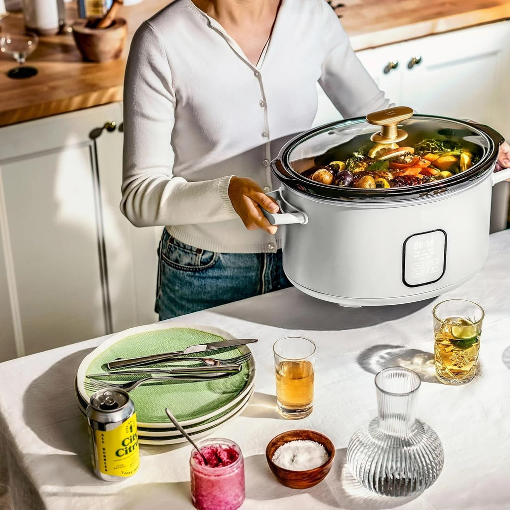 6 Quart Programmable Slow Cooker, White Icing by Drew Barrymore