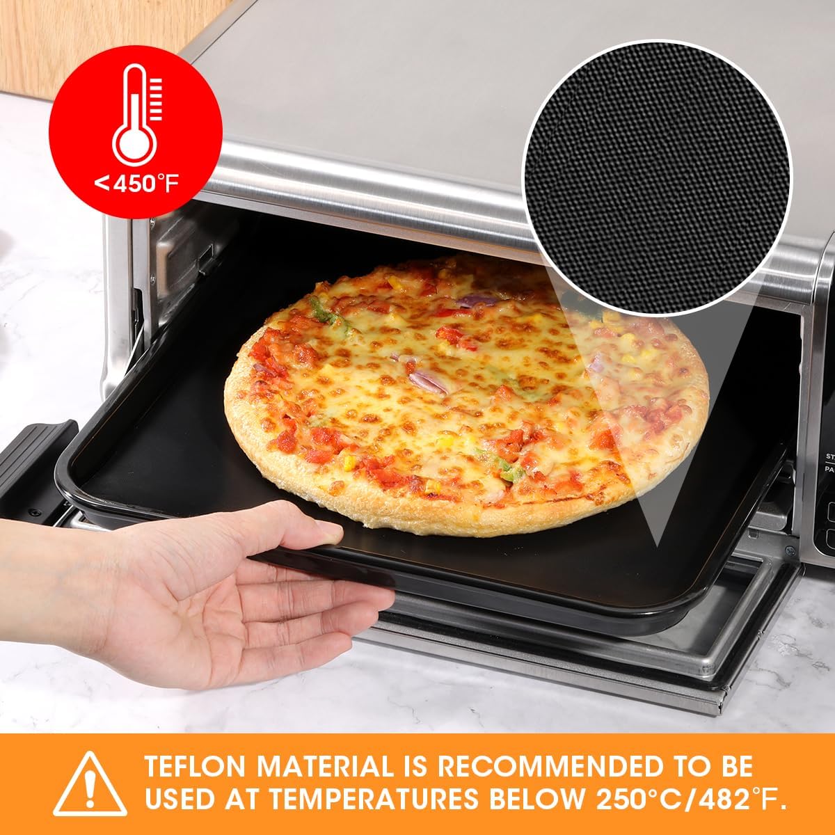 AIEVE Air Fryer Oven Liners 4 Pack Non-stick Baking Mat A60040
