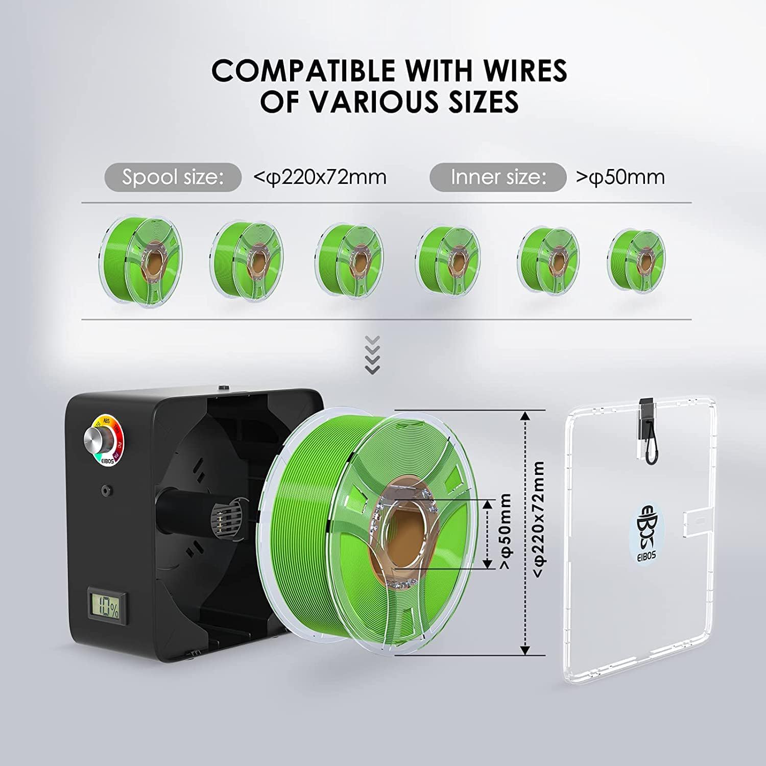 EIBOS 3D Printer Filament Dryer Easdry with Fan, Adjustable Temperature & Humidity Control I658