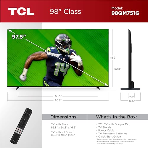 TCL QM7 QLED 4K Smart QD-Mini LED TV with Google TV and Dolby Vision G763