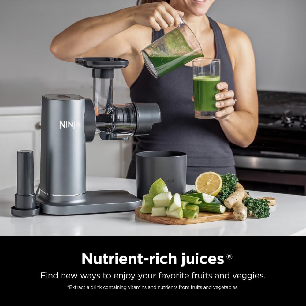 Ninja JC151 NeverClog Cold Press Juicer, Total Pulp Control, Dishwasher Safe X162