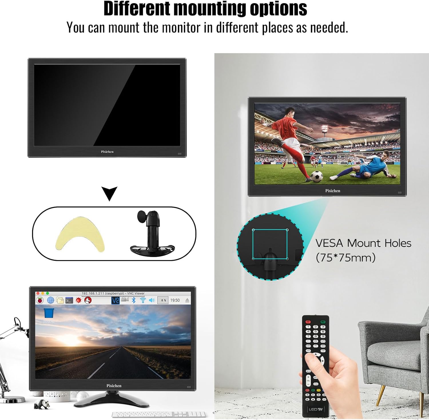 13.3 inch Portable Mini HDMI Monitor with Built-in Speakers S897