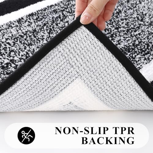Pauwer Bathroom Rug Set 2 Piece, Non-Slip Absorbent Microfiber Bath Mats W62666