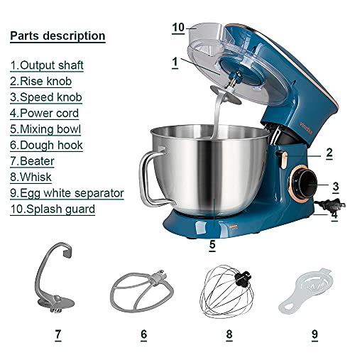 Vinmax Stand Mixer 8.5QT Stainless Steel Bowl, 6-Speed Tilt-Head L945
