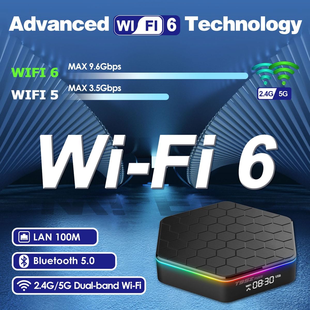 T95Z Plus Android TV Box 4GB RAM 64GB ROM Wi-Fi 6 B3020