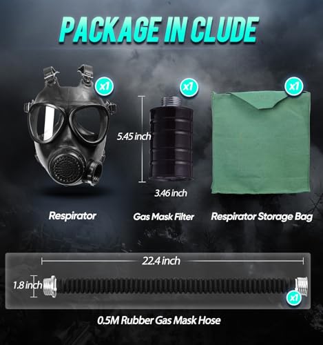 NBWAN Full Face Gas Mask Respirator with 40mm Activated Carbon Filter B917