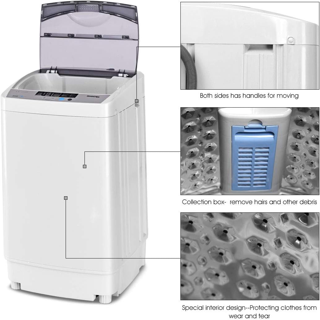 Giantex Full-Automatic Portable Washing Machine 1.34 Cu.ft with Drain Pump Y75851