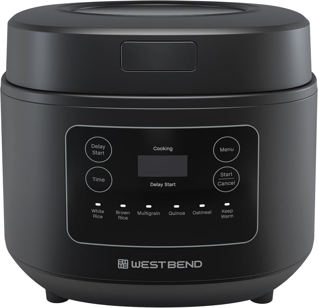 West Bend Programmable Rice & Grain Cooker, 12 Cups Cooked, Black C596627