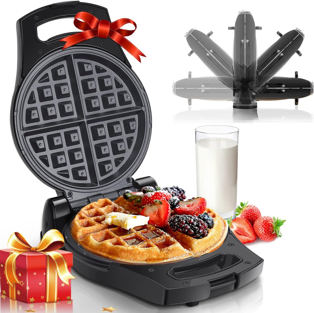 Aigostar Belgian Waffle Maker 8 Inch Non Stick, 1000W Sandwich Press Grill W975410