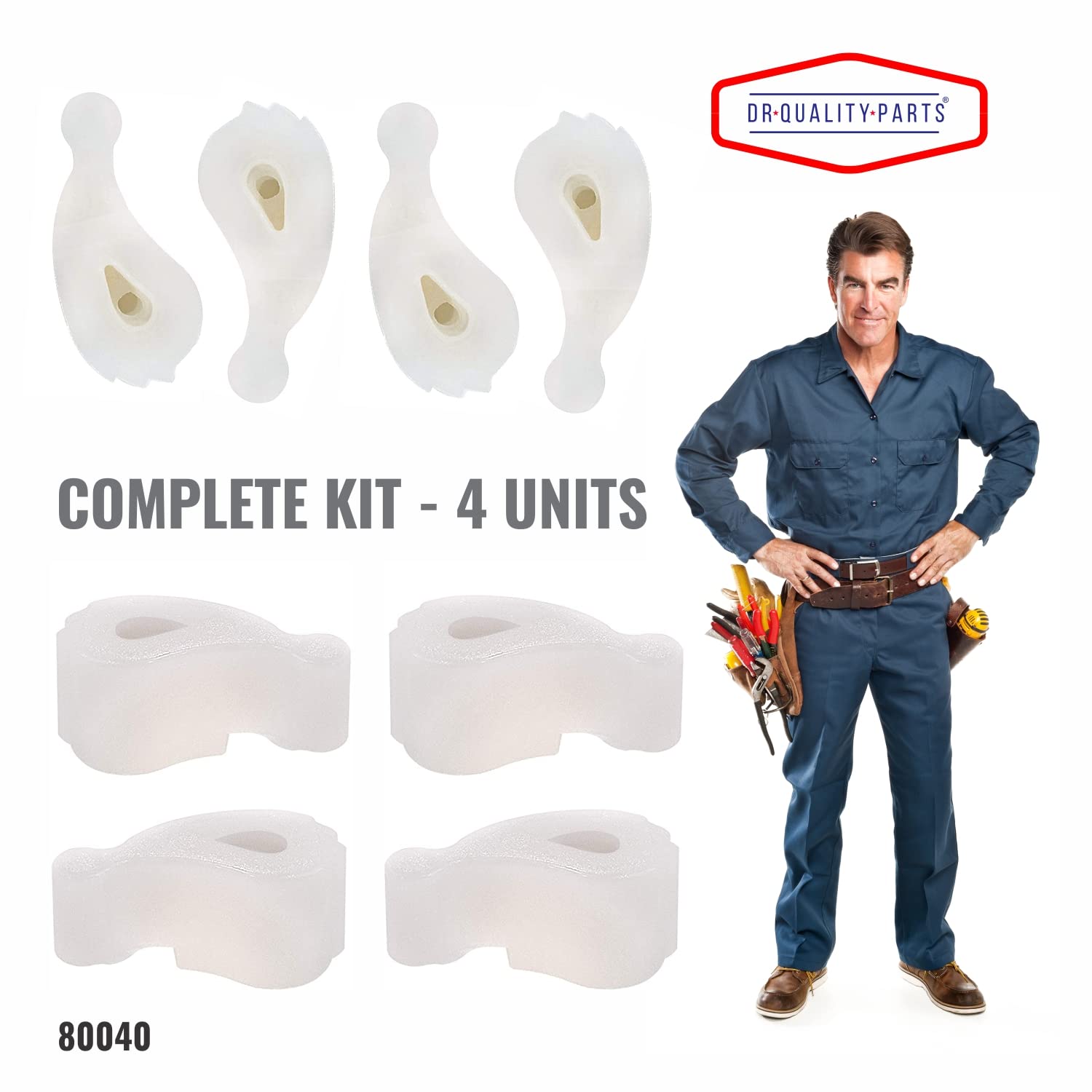 DR Quality Parts Washer Agitator Dogs Replacement Kit for Whirlpool & Kenmore, Pack of 4 M125