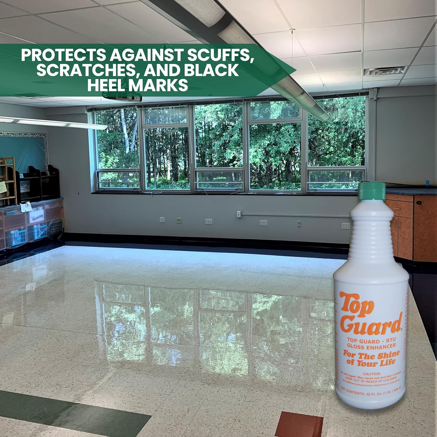 TOP GUARD Quick Shine Floor Finish for All Floors (12x1 Quart) P415