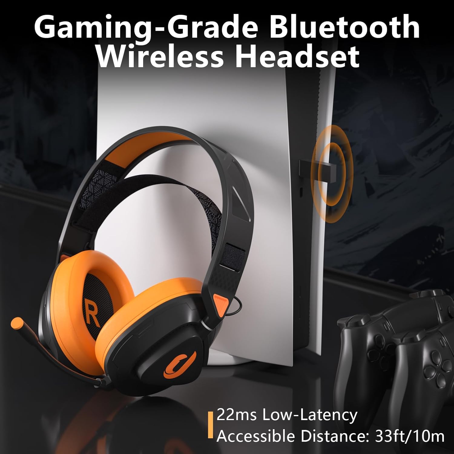 Jeecoo G90 Wireless Gaming Headset with Detachable Mic for PC PS4 PS5 Switch E3830