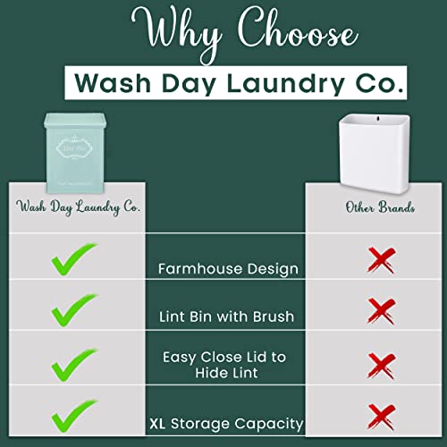 Magnetic Lint Bin for Laundry Room with Lint Brush A3714