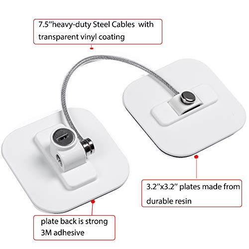 Fridge Lock with Key for Child Safety, White Y689