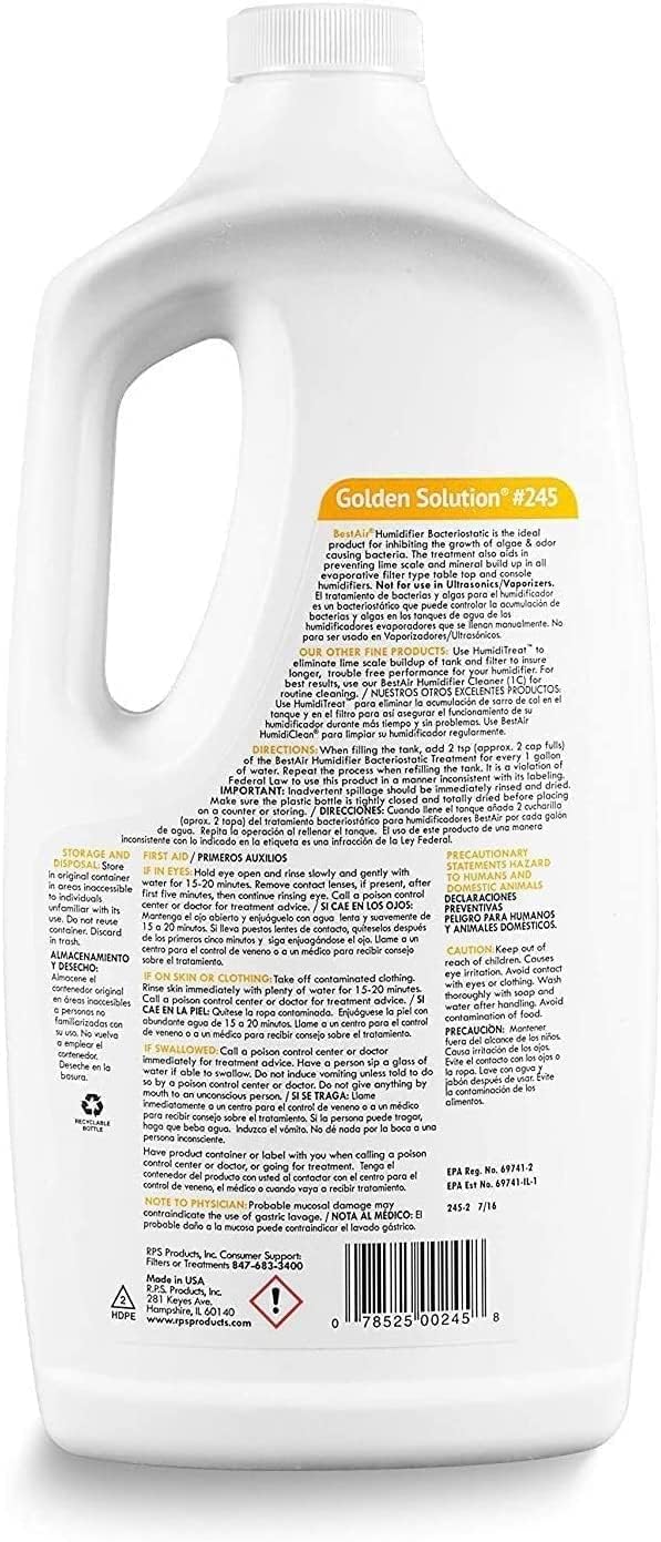 BestAir Golden Solutions Bacteriostatic Humidifier Water Treatment, 32 oz, 2-Pack P85877