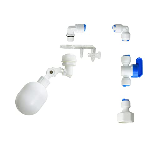 1/4 inch Plastic Adjustable Tube Float Valve Kit for Aquarium Water purifiers , Auto Water Filler Controller Auto-top-Off System, RO Water Reverse Osmosis System