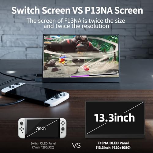 Intehill 13.3-inch OLED Portable Gaming Monitor FHD 1ms X62037