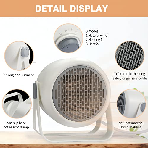 Portable Space Heater 500W for Indoor Desk Room Tent RV Use H2106