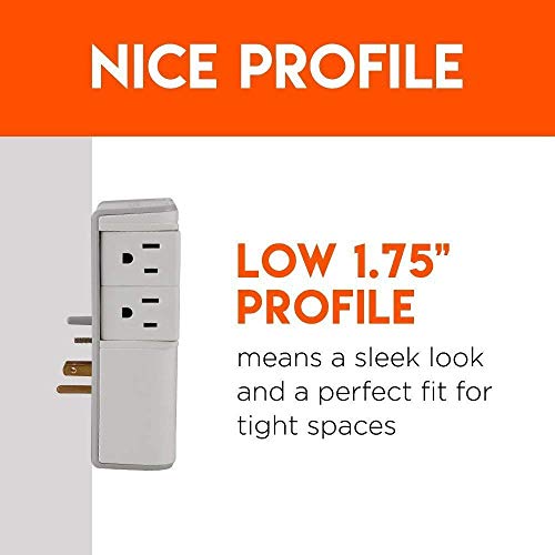 ECHOGEAR USB Wall Charger Surge Protector with 4 Pivoting AC Outlets & 2 USB Ports R922261