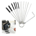 Ziciner Carburetor Carbon Dirt Jet Remove Cleaner, 5 Nylon Brushes + 10 Cleaning Needles + 1 Throttle Wrench Tool Kit for Motorcycle ATV Moped Welder Carb Chainsaw Spray