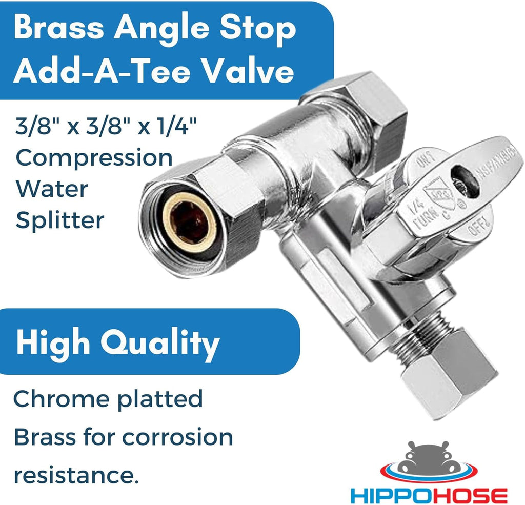Tee Stop Valve 3/8" x 3/8" x 3/8" Lead-Free Brass T-Connector E744