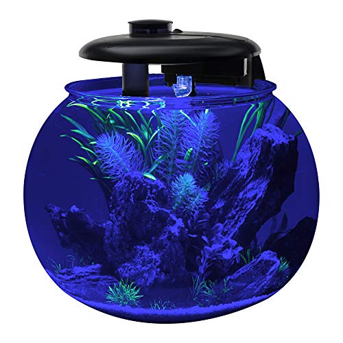 Penn-Plax AquaSphere 360 Large Bowl-Shaped Aquarium with Filtration and LED Light A959184