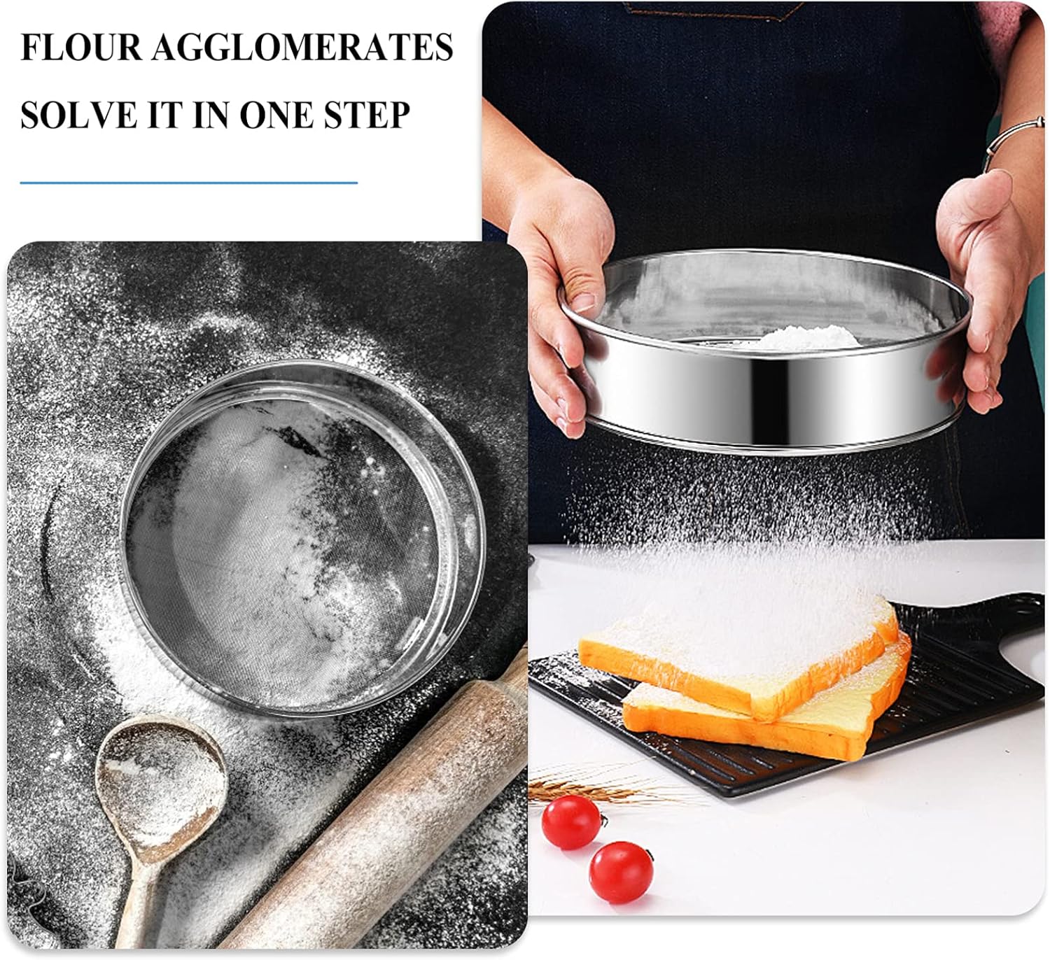 Balacoo 4pcs Plastic Flour Sifter with Stainless Steel Mesh L77806
