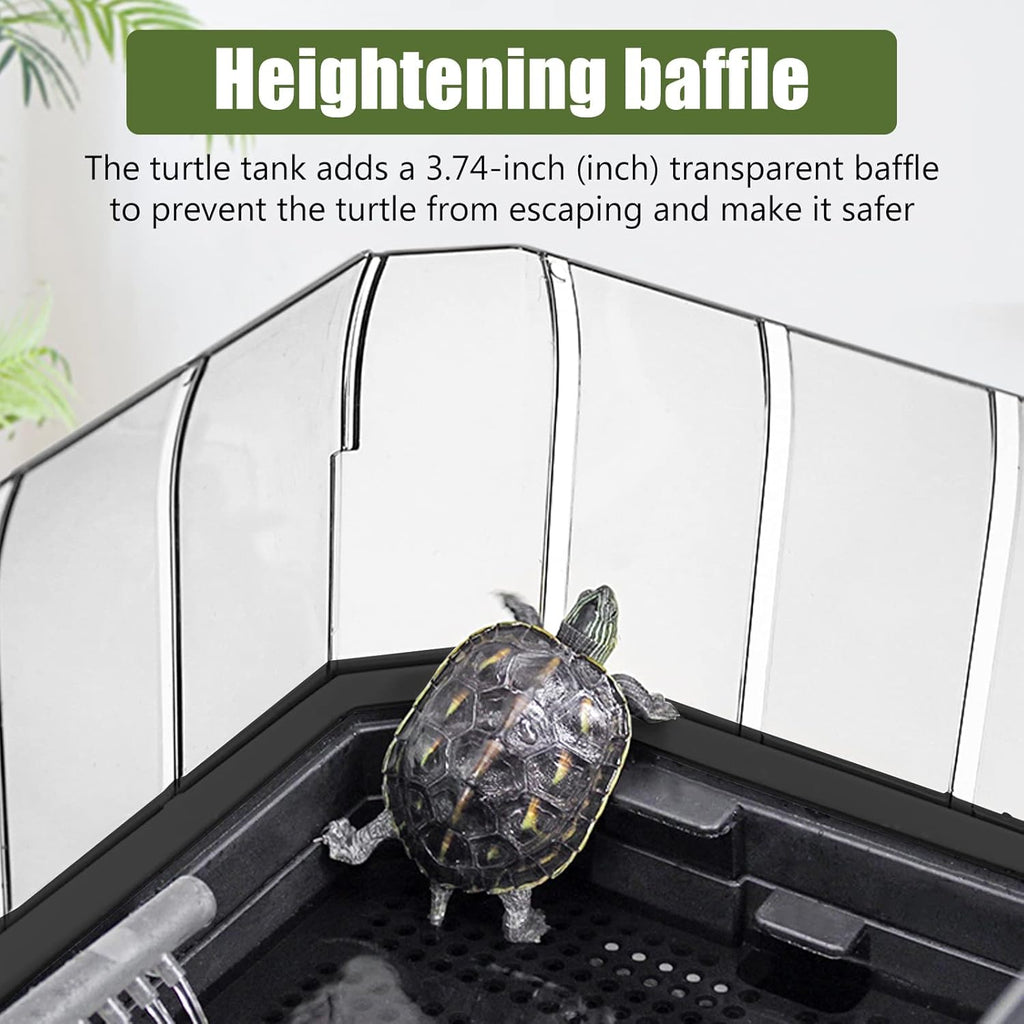 Turtle Aquarium Tank Kit with Water Filter and Anti-Escape Fence I66608