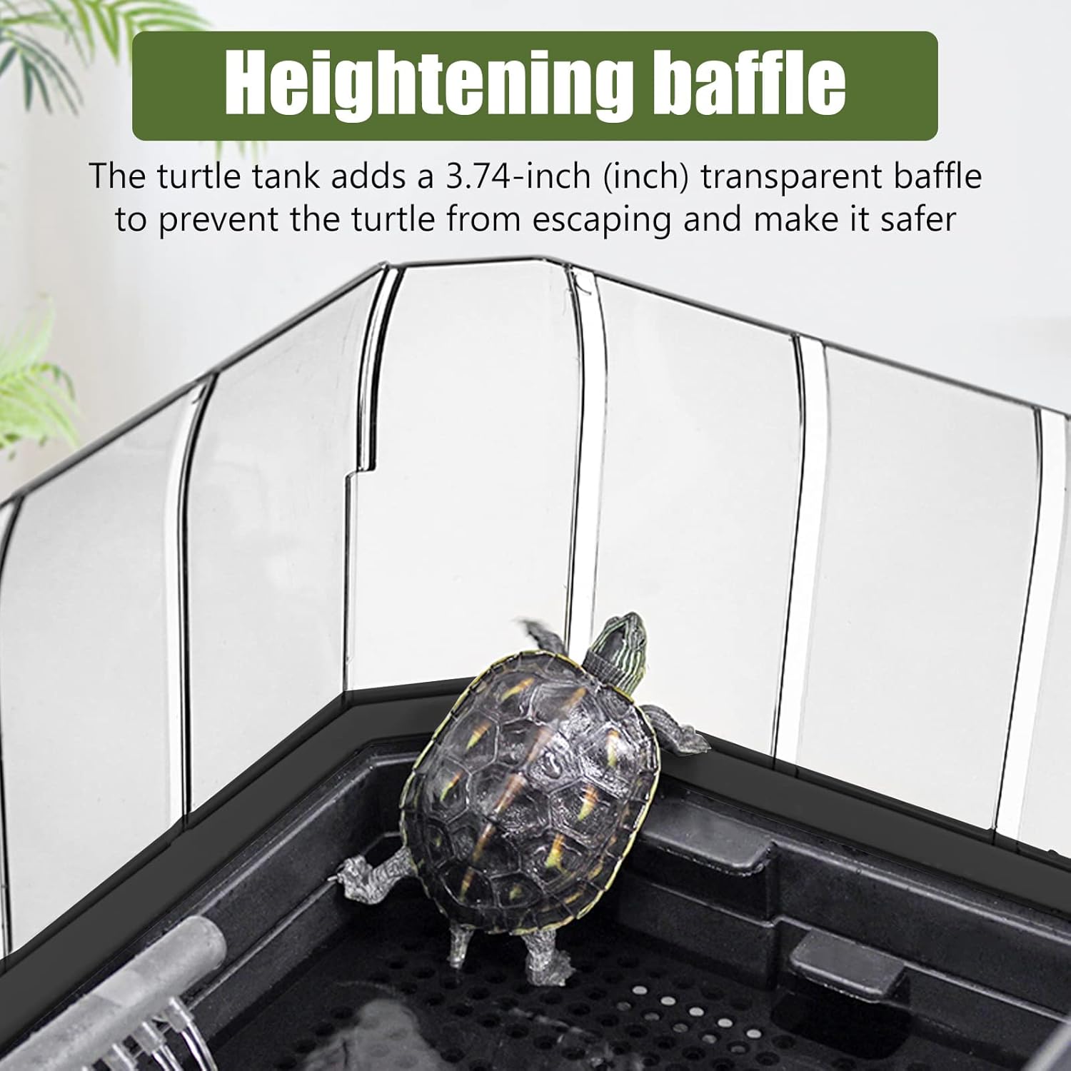 Turtle Aquarium Tank Kit with Water Filter and Anti-Escape Fence I66608