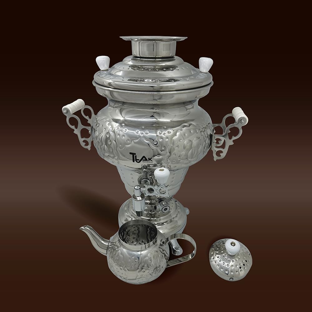 Electric Stainless Steel Samovar Tea Kettle with LED Temperature Display, 1 Liter L282