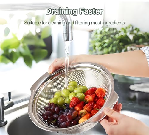 POJORY Stainless Steel Colander with Easy Grip F3821