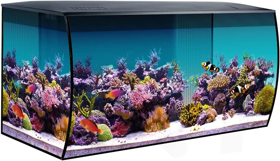 Fluval Flex 32.5 Marine Salt Water Aquarium Kit - Fish Tank for Fish, Coral & More - Comes with LED Lights, Filtration System & More - 32.5" x 15.75" x 15.35" - 123 L, 32.5 Gal. - Black